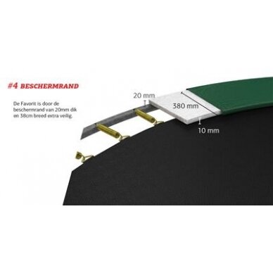 Batutas BERG Favorit Regular - 200 cm, pilkas, su saugos tinklu Comfort 5