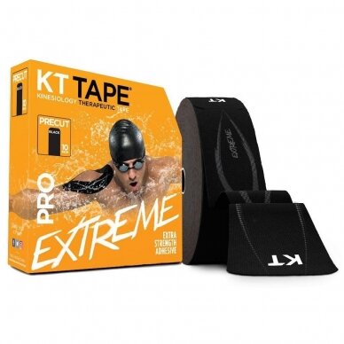 Kineziologinis teipas KT Tape PRO EXTREME, sukarpytas, juodas, sintetinis