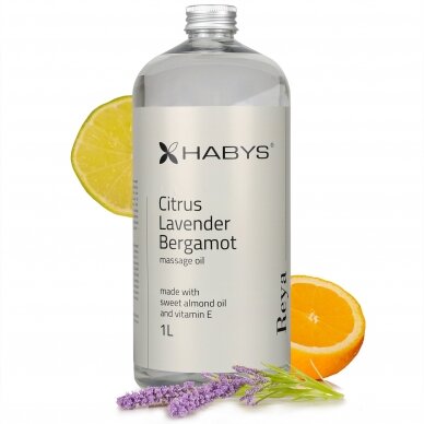 Masažo aliejus Habys Citrus-Lavender-Bergamot, 1000 ml