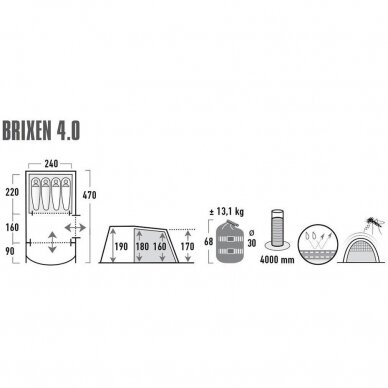 Palapinė High Peak Brixen 4.0 11815 7